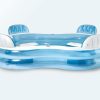 intex swim center family lounge pool 56475 Inflatable blue kiddie pool with white seats.