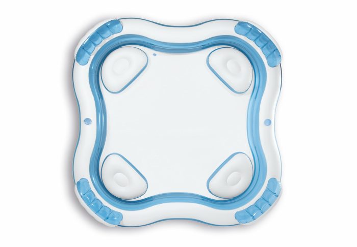 intex swim center family lounge pool 56475 Blue and white inflatable floating pool island.