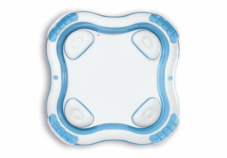 intex swim center family lounge pool 56475 Blue and white inflatable floating pool island.