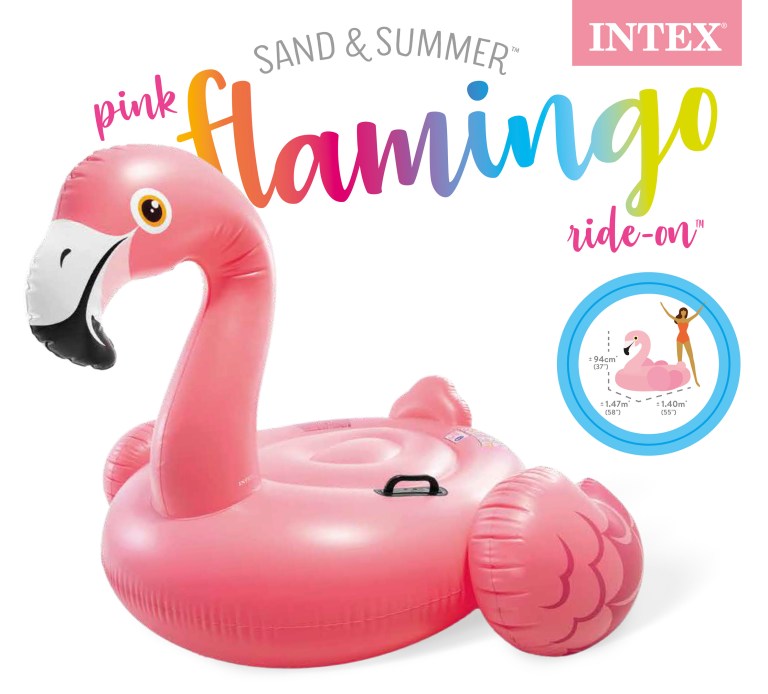 intex pink flamingo ride on pool float 57558