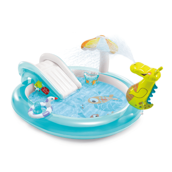 intex gator inflatable play centre 57165 Inflatable splash pool with slide and fountain.