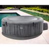 intex purespa 6 person greywood spa 28442 Inflatable outdoor spa with cover in backyard