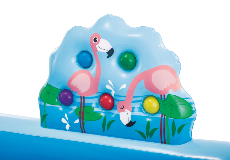 Inflatable toy with colourful flamingo design