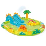 intex little dino inflatable play centre 57166 Inflatable dinosaur play centre with water slide.