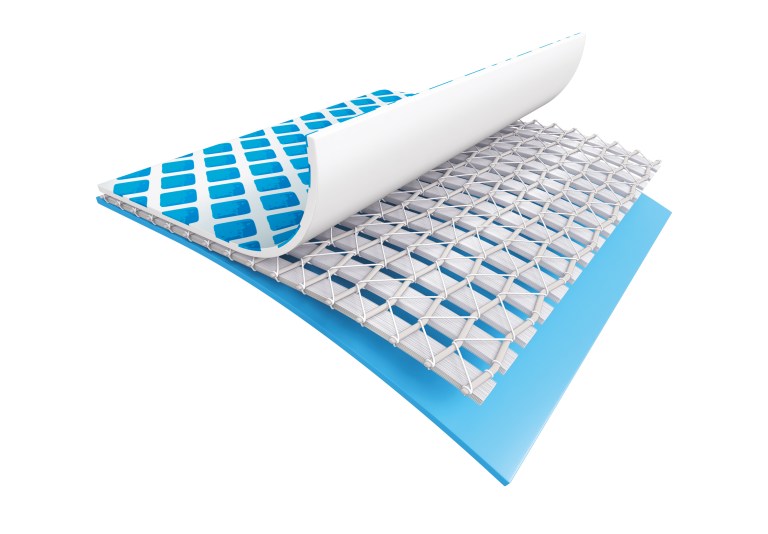 Layered material surface cross-section illustration
