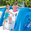 intex kool splash inflatable water slide with spray 58849 Children play on inflatable water slide in pool.