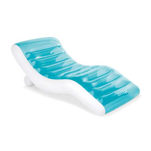 v1032 ixsplash 56874 202508201025 00.png Blue inflatable pool lounge chair on white background.