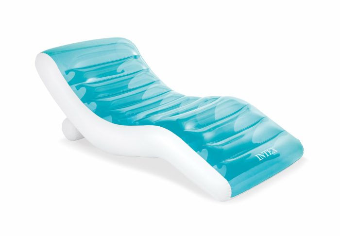 intex splash lounge 56874 Blue inflatable pool lounger with white trim