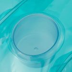 Close-up of blue inflatable valve cap.