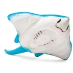 Inflatable stingray toy with blue and white colours.