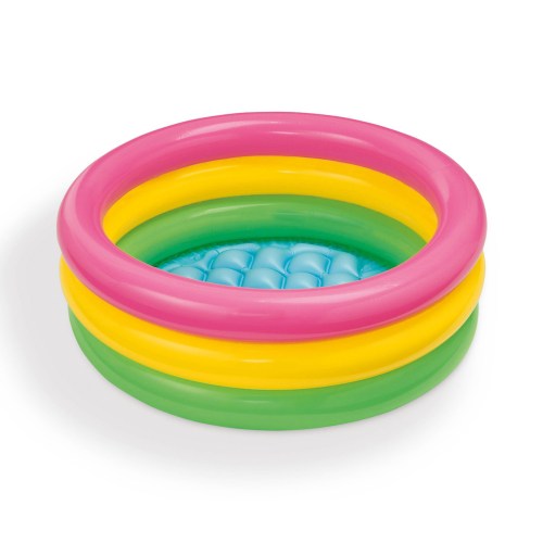 v1032 ixsunsetglow 57107 202508201035 00.jpg Colourful inflatable kiddie pool with three rings.