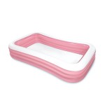 intex swim center family inflatable pool 58487 pink Pink inflatable rectangular pool for children.