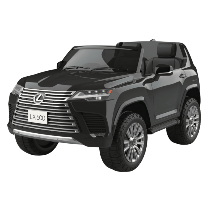 Black Lexus LX 600 toy car front view
