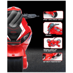 honda kick a long ride on push motorcycle 3+ shp557 wht Red Honda kids balance bike with music features.