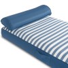 v1032 sp adalus 935b 202508201017 00.jpg Blue and white striped mattress with bolster pillow.