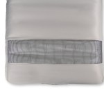 Grey cushion with black mesh detail.