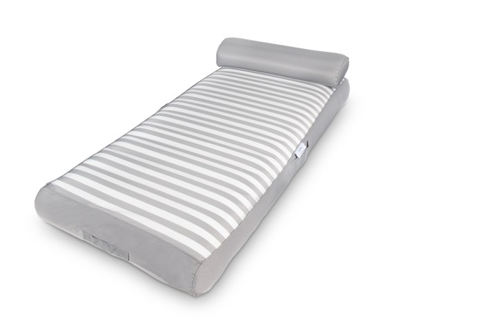 spire adalus luxury pool lounge grey stripe rl 935g Grey striped mattress on white background