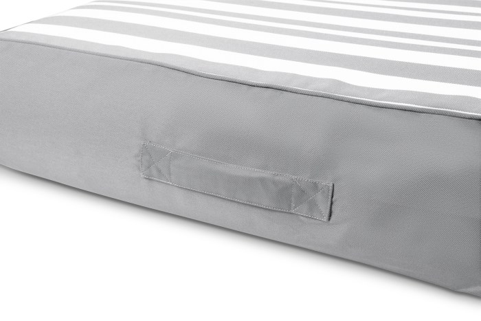 spire adalus luxury pool lounge grey stripe rl 935g Grey striped outdoor cushion with handle