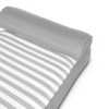 spire adalus luxury pool lounge grey stripe rl 935g Grey and white striped outdoor cushion with headrest.