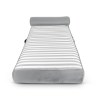 spire adalus luxury pool lounge grey stripe rl 935g Grey-striped outdoor sunbed with headrest and handle.