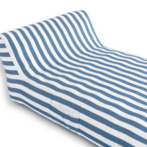 Striped blue and white lounge chair.
