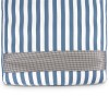 spire paradisus luxury pool lounge blue stripe rl 884b Striped blue and white patterned fabric.