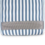 spire paradisus luxury pool lounge blue stripe rl 884b Striped blue and white patterned fabric.