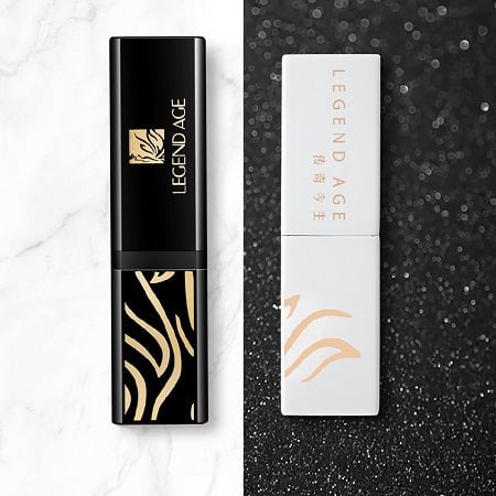 Legend Age lipstick duo, black and white packaging.