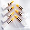 Yellow lipsticks arranged in a diagonal pattern.