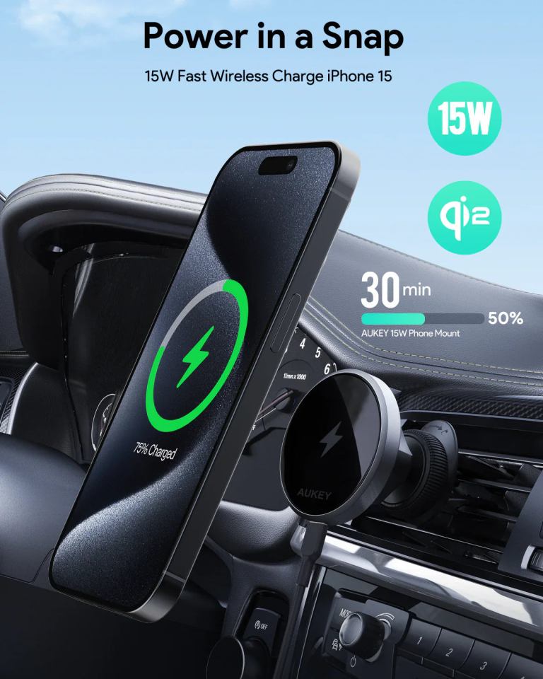 aukey maglink dash magnetic fast wireless charging phone mount (hd mc13) aukey maglink dash magnetic fast wireless charging phone mount (hd mc13)