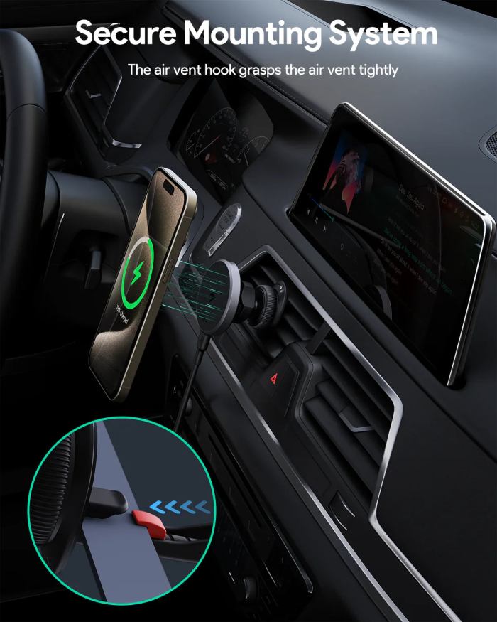 aukey maglink dash magnetic fast wireless charging phone mount (hd mc13) aukey maglink dash magnetic fast wireless charging phone mount (hd mc13)