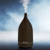 milano decor aroma diffuser 100ml ultrasonic humidifier purifier and 3 pack oils dark wood Wooden essential oil diffuser emitting steam