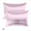 royal comfort mulberry soft silk hypoallergenic pillowcase twin pack 51 x 76cm lilac Lilac silk pillowcases set against white background