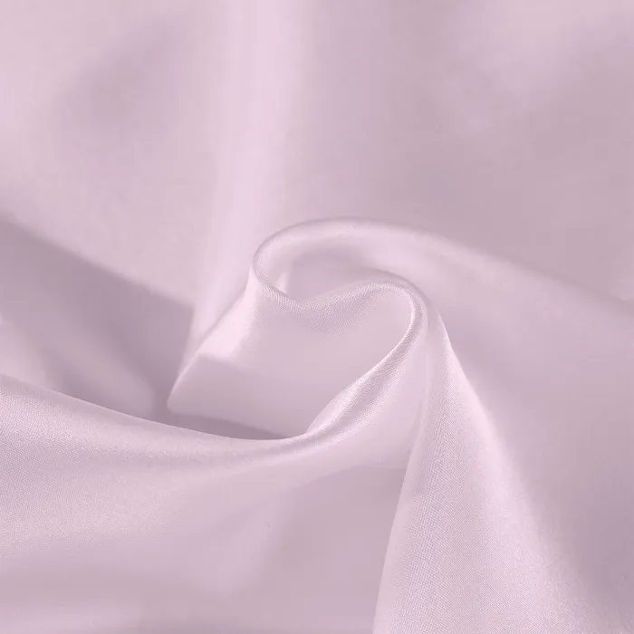 royal comfort mulberry soft silk hypoallergenic pillowcase twin pack 51 x 76cm lilac Close-up of soft pink fabric folds.