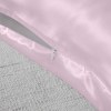 royal comfort mulberry soft silk hypoallergenic pillowcase twin pack 51 x 76cm lilac Pink satin pillow with hidden zip on carpet.