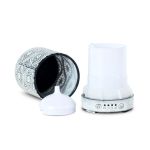 Decorative essential oil diffuser with intricate design.