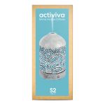 Activiva metal aroma diffuser with floral design.