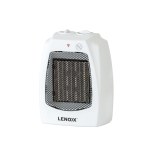 White portable electric heater with controls and grill.