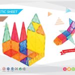 Colourful magnetic building tiles for creativity.