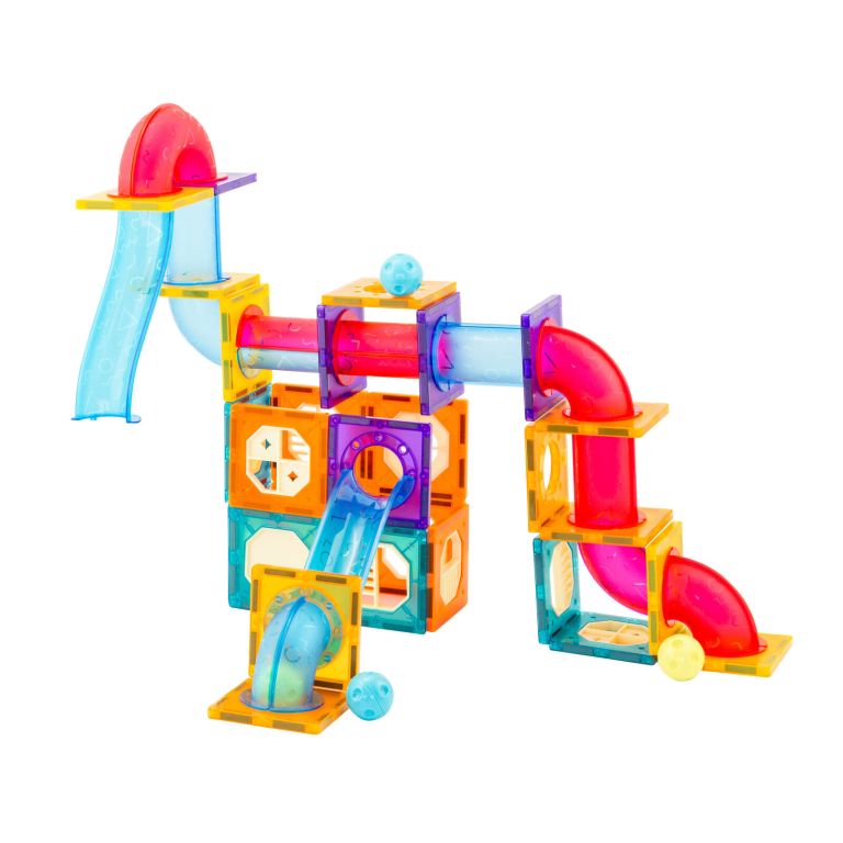 v196 lzw 806 202506101435 00.jpg Colourful magnetic marble run construction toy set.