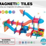 118 pcs non toxic stem educational, durable magnetic tiles/puzzle with storage bag Colourful magnetic tiles toy set for creativity.