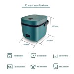 1.2l mini rice cooker travel small non stick pot for cooking soup rice stews Compact teal rice cooker, 1.2L capacity, quick cooking.