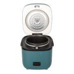 1.2l mini rice cooker travel small non stick pot for cooking soup rice stews Compact teal rice cooker with open lid