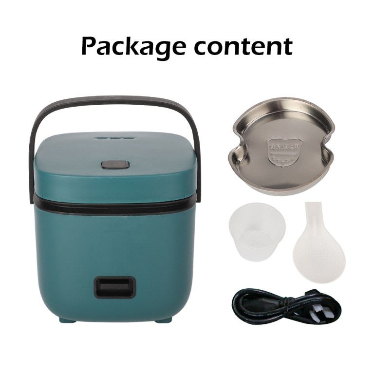 1.2l mini rice cooker travel small non stick pot for cooking soup rice stews Portable cooker with accessories and power cord.