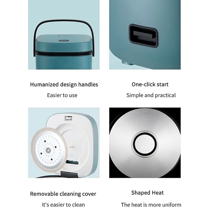 1.2l mini rice cooker travel small non stick pot for cooking soup rice stews Features of a modern kitchen appliance.