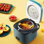 1.2l mini rice cooker travel small non stick pot for cooking soup rice stews Mini rice cooker preparing delicious meal.