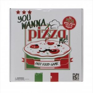 Pizza-themed fast food board game box.