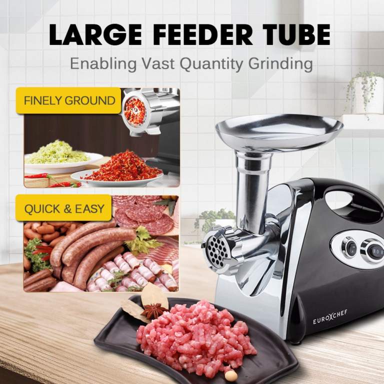 eurochef electric meat grinder, stainless steel mincer sausage filler kibbe maker, black eurochef electric meat grinder, stainless steel mincer sausage filler kibbe maker, black