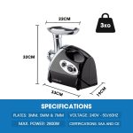eurochef electric meat grinder, stainless steel mincer sausage filler kibbe maker, black eurochef electric meat grinder, stainless steel mincer sausage filler kibbe maker, black