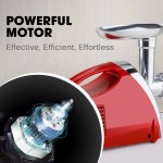 eurochef electric meat grinder, stainless steel mincer sausage filler kibbe maker, red